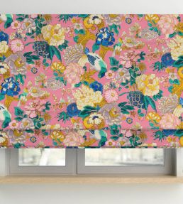 V&A Love Birds Fabric by Arley House Cerise