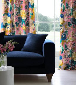 V&A Love Birds Fabric by Arley House Cerise