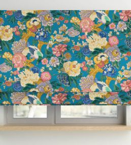 V&A Love Birds Fabric by Arley House Cobalt