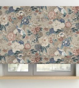 V&A Love Birds Fabric by Arley House Oyster