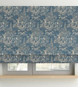 V&A Pagoda Fabric by Arley House French Blue