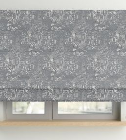 V&A Pagoda Fabric by Arley House Slate Grey