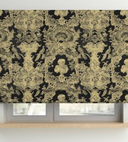V&A Romano Fabric by Arley House Charcoal