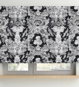V&A Romano Fabric by Arley House Jet Black