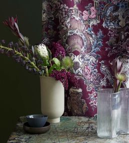 V&A Romano Fabric by Arley House Plum