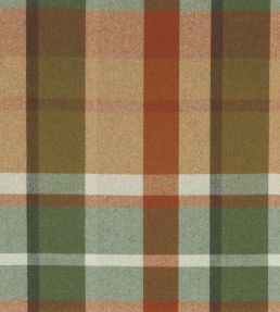 Vanoise Fabric by Casamance Orange Brule Vert Irlandais