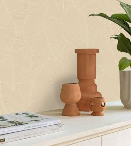 Vegetalia Wallpaper by Caselio Blanc Beige