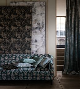 Velluto Fabric by Clarke & Clarke Nero