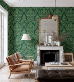 Venetian Damask Wallpaper by Coordonne Emerald