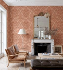 Venetian Damask Wallpaper by Coordonne Peach