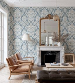 Venetian Damask Wallpaper by Coordonne Sapphire