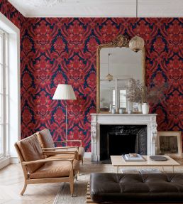 Venetian Damask Wallpaper by Coordonne Vermilion