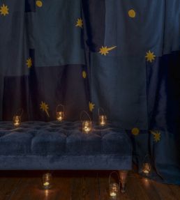 Venetian Linen Velvet Fabric by Volga Linen Midnight Blue