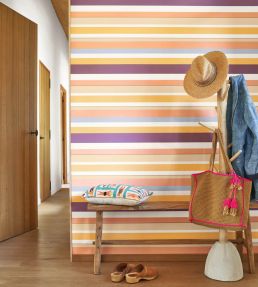 Venice Beach Wallpaper by Casadeco Indigo / Peche