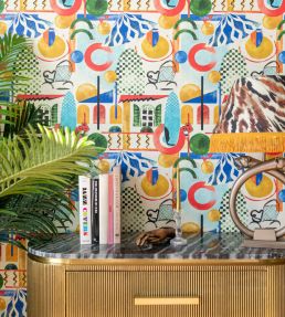Veranda Wallpaper by MINDTHEGAP Anthracite