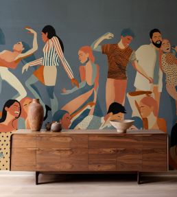 Verbena Mural by Tres Tintas Blue
