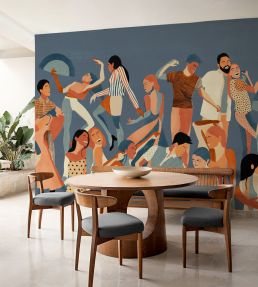 Verbena Mural by Tres Tintas Blue