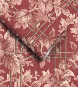 Verdant Trellis Wallpaper by Woodchip & Magnolia Claret