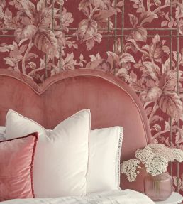Verdant Trellis Wallpaper by Woodchip & Magnolia Claret