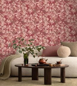 Verdant Trellis Wallpaper by Woodchip & Magnolia Claret