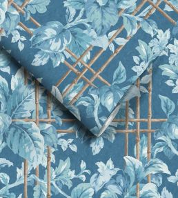 Verdant Trellis Wallpaper by Woodchip & Magnolia Denim Blue