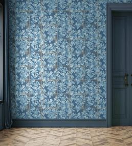 Verdant Trellis Wallpaper by Woodchip & Magnolia Denim Blue