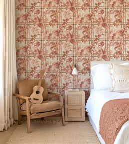 Verdant Trellis Wallpaper by Woodchip & Magnolia Salmon