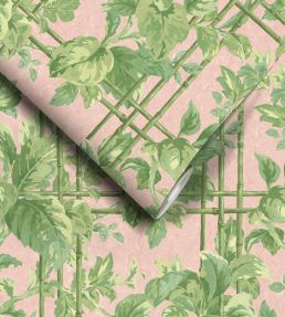 Verdant Trellis Wallpaper by Woodchip & Magnolia Pistachio Blush