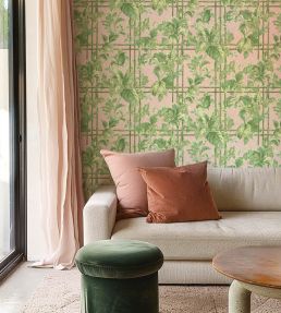 Verdant Trellis Wallpaper by Woodchip & Magnolia Pistachio Blush