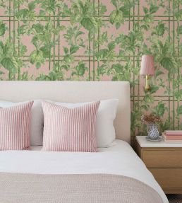 Verdant Trellis Wallpaper by Woodchip & Magnolia Pistachio Blush