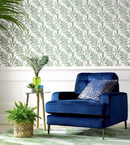 Verdi Bead Wallpaper by 1838 Wallcoverings Green