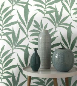 Verdi Bead Wallpaper by 1838 Wallcoverings Green