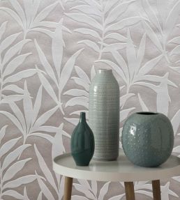 Verdi Flock Wallpaper by 1838 Wallcoverings Ivory