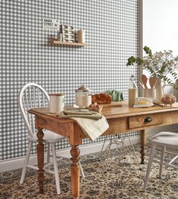 Vichy Wallpaper by Casadeco Anthracite