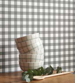 Vichy Wallpaper by Casadeco Anthracite