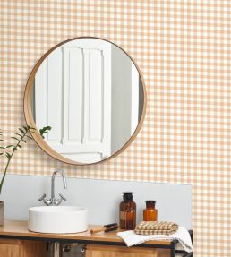 Vichy Wallpaper by Casadeco Beige Rose