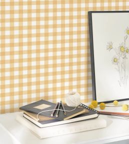 Vichy Wallpaper by Casadeco Camel