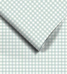 Vichy Check Wallpaper by Woodchip & Magnolia Duck Egg