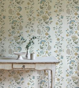 Victoria Wallpaper by Lewis & Wood Teal Ochre