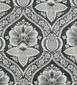 Villandry Damask Print Wallpaper by Schumacher Black