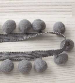 Pom Pom Braid Trimming by Villa Nova Grey