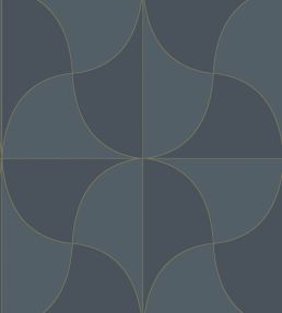 Virevolte Wallpaper by Casadeco Bleu Marine