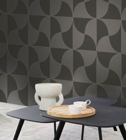 Virevolte Wallpaper by Casadeco Noir Reglisse