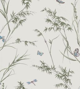 Virginia Wallpaper by Thibaut Beige and Sage