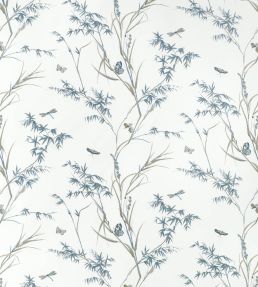 Virginia Fabric by Thibaut Cream and Aqua