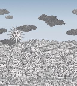 Vista Mediterranea Mural by Cole & Son Blue Ombre Sky