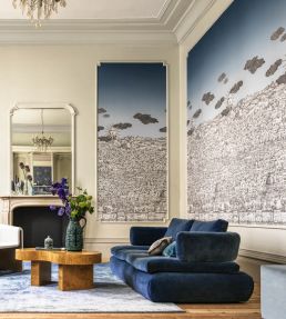 Vista Mediterranea Mural by Cole & Son Charcoal Sky