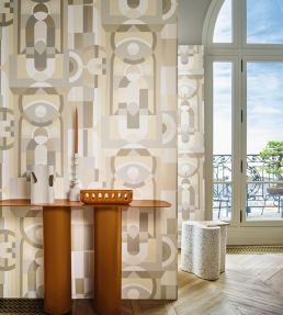 Vitrail Wallpaper by Casamance Blanc/Sable