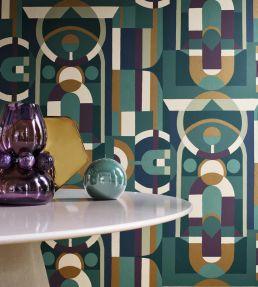 Vitrail Wallpaper by Casamance Blanc/Sable