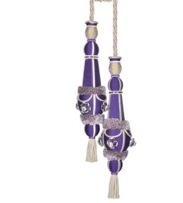 Volanges Double Tassels Tieback Trimming by Houles Violet Amarante